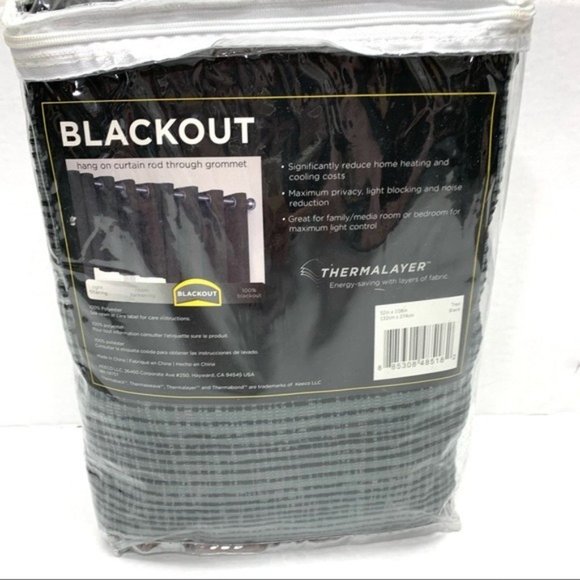 ECLIPSE Trevi Thermal Blackout Single Panel Grommet Curtain Black 52 x 108 NEW - Picture 4 of 8